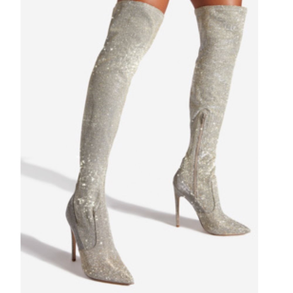 NWOT GOLD KNEE HI BOOTS
